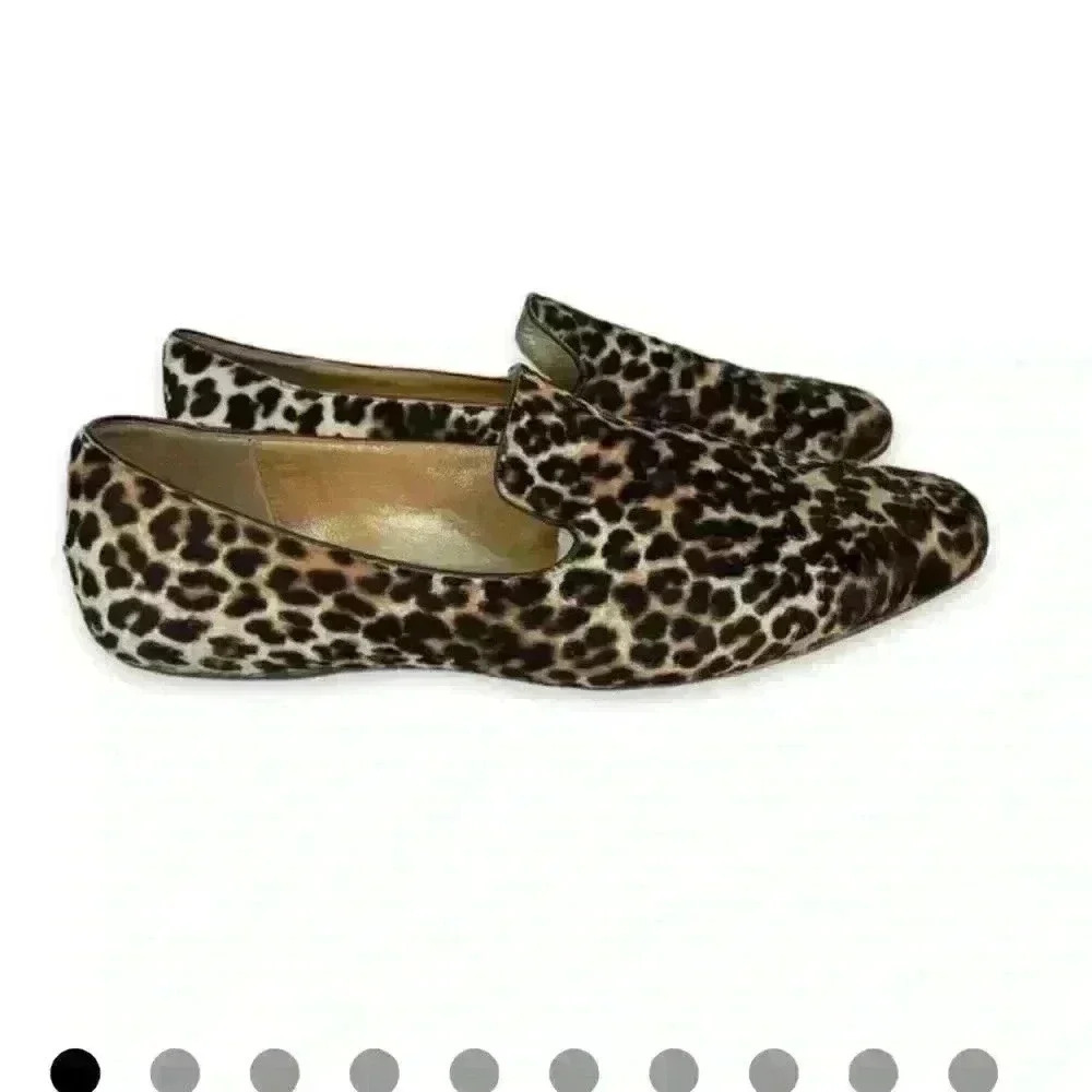 Jimmy Choo Leopard-Print Flats loafers sz 36